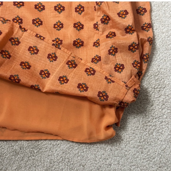 Anthropologie & Other Stories Skirt Printed Tie Front Midi Skirt Orange Size 4 - Picture 15 of 16